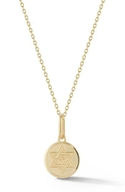 Ember Fine Jewelry 14k Yellow Gold Small Star Of David Medallion Pendant Necklace