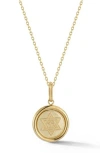 Ember Fine Jewelry 14k Yellow Gold Star Of David Medallion Pendant Necklace In Gold