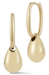 Ember Fine Jewelry 14k Yellow Gold Teardrop Huggie Hoop Earrings In Gold