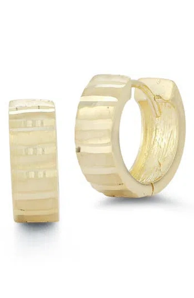Ember Fine Jewelry 14k Yellow Gold Textured Huggie Hoop Earrings
