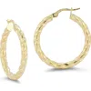 Ember Fine Jewelry 14k Yellow Gold Twisted Hoop Earrings In Gold