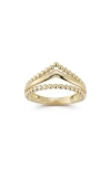 Ember Fine Jewelry Beaded Crown Ring In Gold