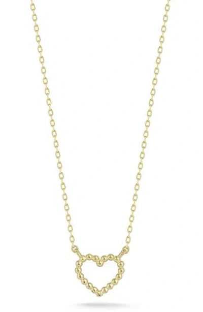 Ember Fine Jewelry Beaded Heart Pendant Necklace In Gold
