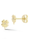 Ember Fine Jewelry Bezel Set Diamond Clover Stud Earrings In Gold