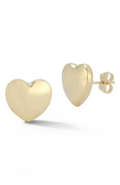 Ember Fine Jewelry Bold Heart Stud Earrings In Gold