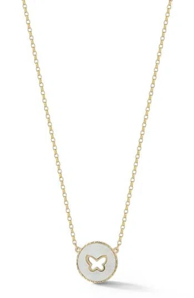 Ember Fine Jewelry Butterfly Pendant Necklace In Brown