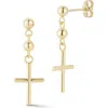 Ember Fine Jewelry Cross Drop Earrings In Gold
