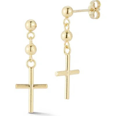 Ember Fine Jewelry Cross Drop Earrings In Gold
