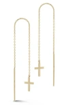 Ember Fine Jewelry Cross Threader Earrings In Gold