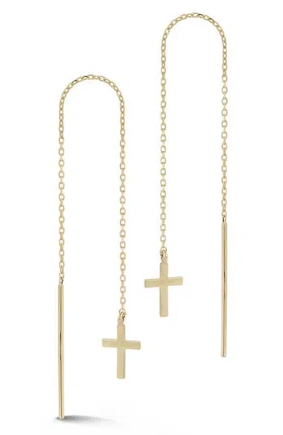 Ember Fine Jewelry Cross Threader Earrings In Gold