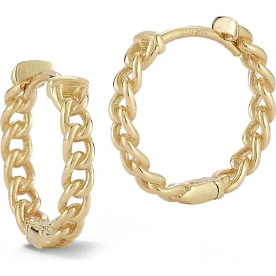 EMBER FINE JEWELRY EMBER FINE JEWELRY CURB LINK HUGGIE HOOP EARRINGS