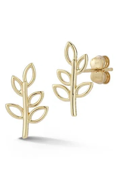 Ember Fine Jewelry Cutout Leaf Stud Earrings In Gold
