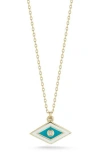 Ember Fine Jewelry Diamond Accent Evil Eye Pendant Necklace In Gold