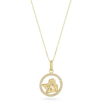 Ember Fine Jewelry Diamond Angel Pendant Necklace In Gold