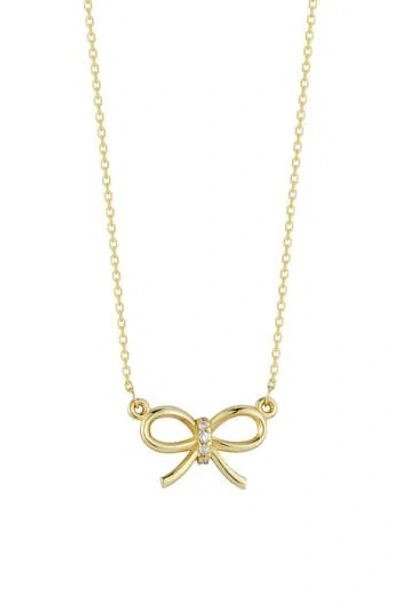 Ember Fine Jewelry Diamond Bow Pendant Necklace In Gold