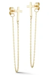 Ember Fine Jewelry Draped Chain Cross Earrings In Gold