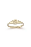 Ember Fine Jewelry Evil Eye Diamond Signet Ring In 14k Gold
