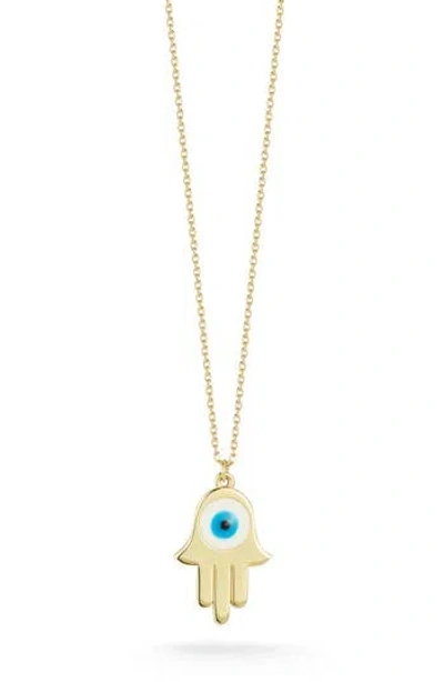 Ember Fine Jewelry Evil Eye Hamsa Pendant Necklace In Gold