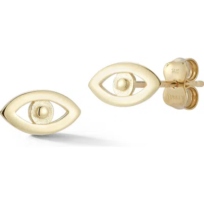 Ember Fine Jewelry Evil Eye Stud Earrings In Gold
