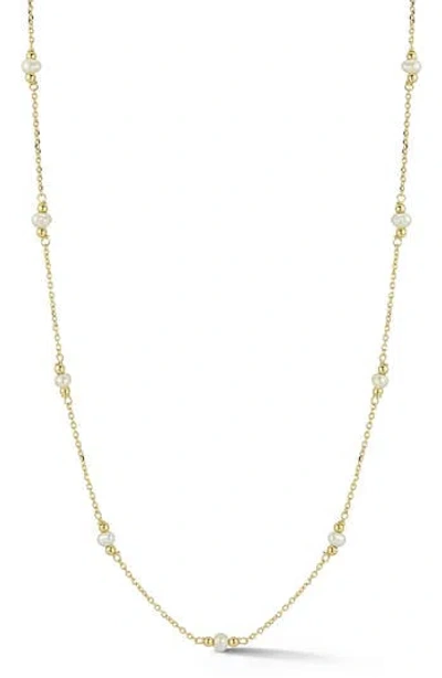 Ember Fine Jewelry Freshwater Pearl Station Necklace In Gold