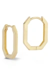 Ember Fine Jewelry 14k Gold Octagon Huggie Hoop Earrings In Gold