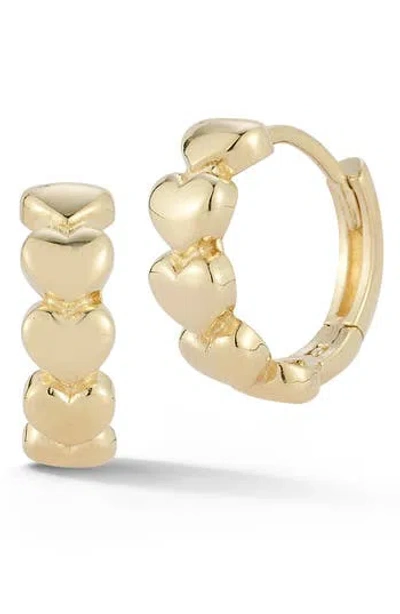 Ember Fine Jewelry Heart Huggie Hoop Earrings In Gold