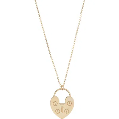 Ember Fine Jewelry Heart Lock Pendant Necklace In Gold