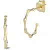 Ember Fine Jewelry Italian 14k Yellow Gold Bamboo-shaped Hoop Earrings In Gold