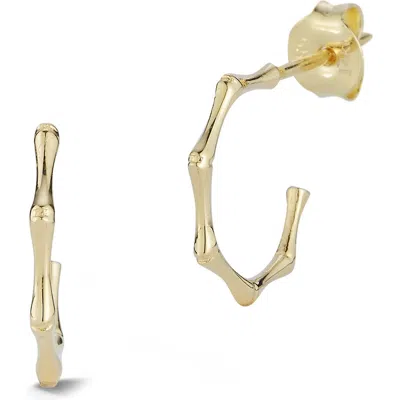 Ember Fine Jewelry Italian 14k Yellow Gold Bamboo-shaped Hoop Earrings