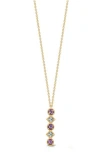 Ember Fine Jewelry Linear Gemstone Pendant Necklace In Gold