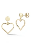 Ember Fine Jewelry Open Heart Drop Earrings In Gold