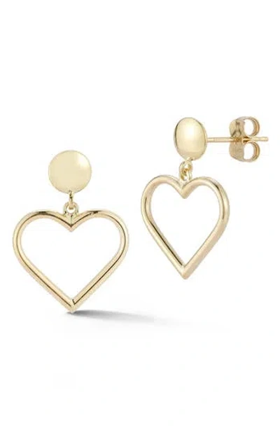 Ember Fine Jewelry Open Heart Drop Earrings In Gold