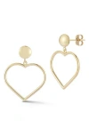 Ember Fine Jewelry Open Heart Drop Earrings In Gold