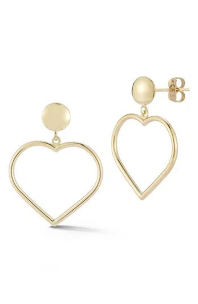 Ember Fine Jewelry Open Heart Drop Earrings In Gold