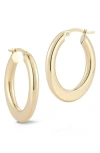 Ember Fine Jewelry 14k Bold Oval Hoop Earrings In Brown