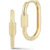 Ember Fine Jewelry Oval Lock Huggie Hoop Earrings In Gold