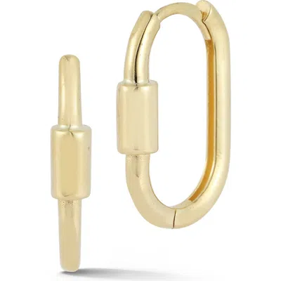 Ember Fine Jewelry Oval Lock Huggie Hoop Earrings In Gold