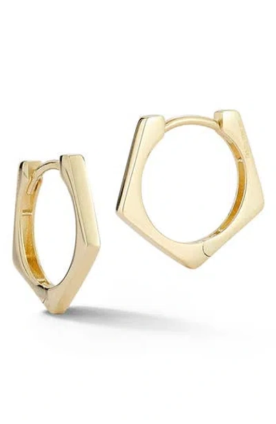 Ember Fine Jewelry Pentagon Huggie Hoop Earrings In Gold