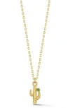 Ember Fine Jewelry Peridot Dot Cactus Pendant Necklace In Gold
