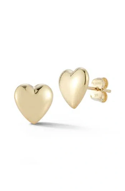 Ember Fine Jewelry Polished Heart Stud Earrings In Gold