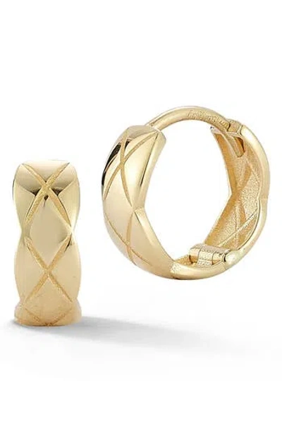 Ember Fine Jewelry Quilted Huggie Hoop Earrings In Gold