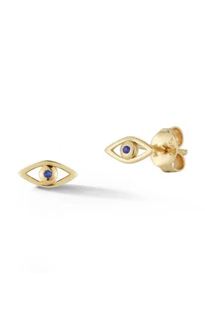 Ember Fine Jewelry Sapphire Evil Eye Stud Earrings In Gold