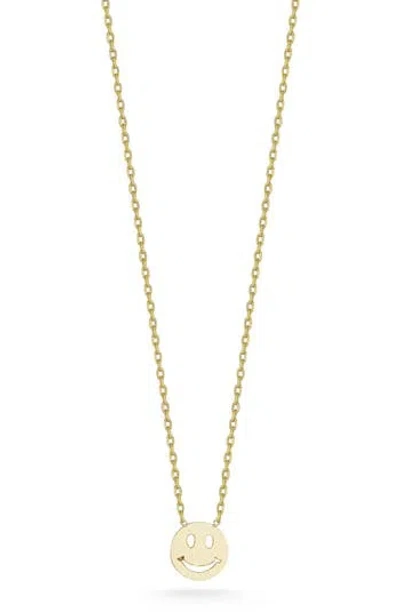 Ember Fine Jewelry Smiley Face Necklace In Gold