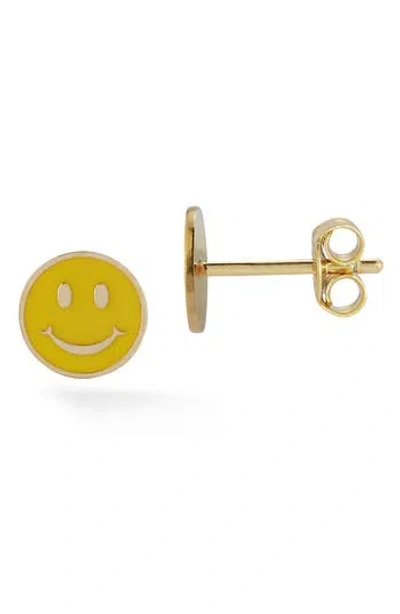 Ember Fine Jewelry Smiley Face Stud Earrings In Neutral
