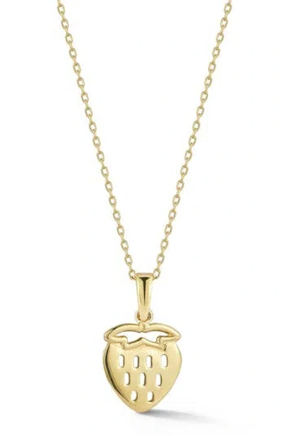 Ember Fine Jewelry Strawberry Pendant Necklace In Gold