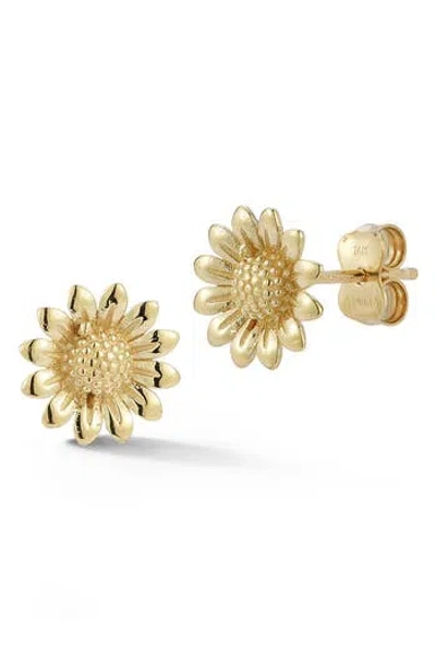 Ember Fine Jewelry 14k Gold Sunflower Studs In Purple