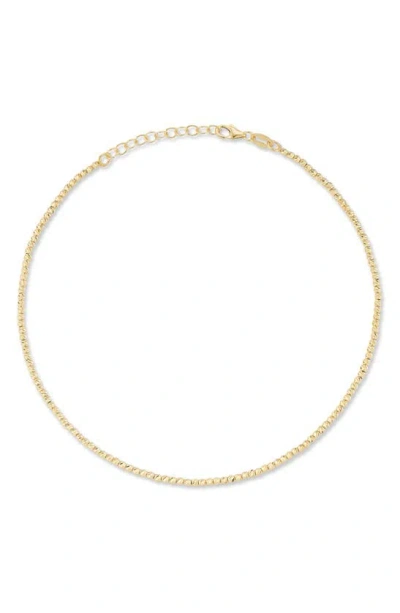 Ember Fine Jewelry Textured Bead Anklet In 14k Gold