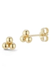 Ember Fine Jewelry Triple Ball Stud Earrings In 14k Gold