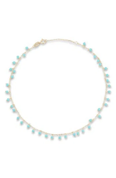 Ember Fine Jewelry Turquoise Anklet In Gold