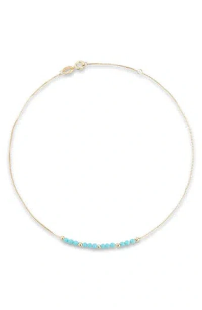 Ember Fine Jewelry Turquoise Beaded Bracelet In Gold